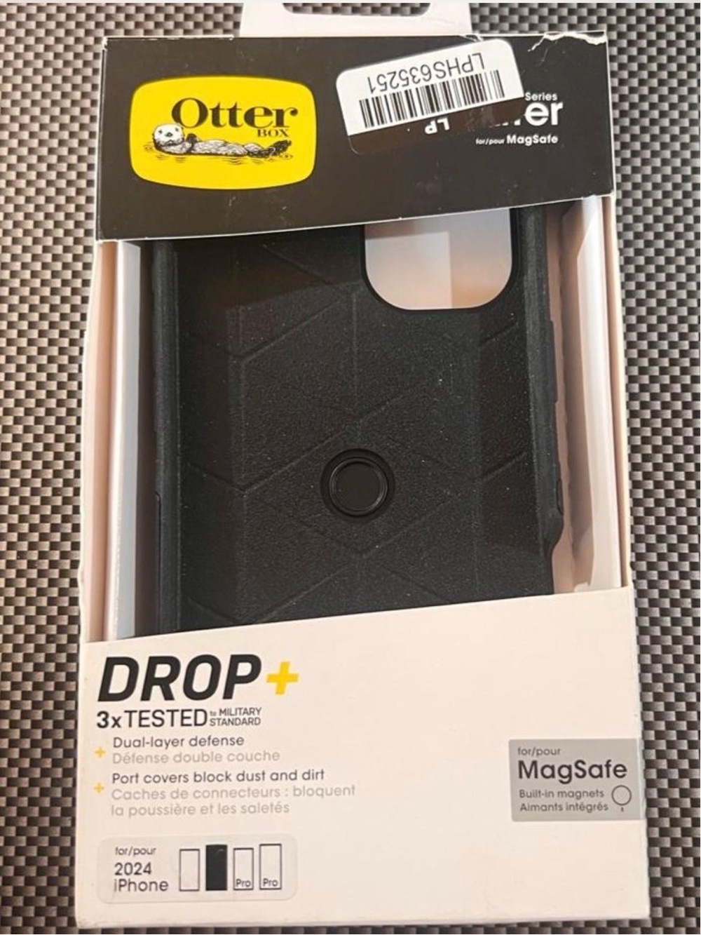 OtterBox Drop+ Protective Case for 2024 iPhone 16 - Black